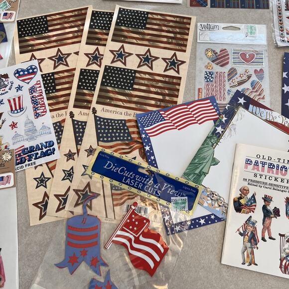 LOT PATRIOTIC 4TH OF JULY USA Veterans Patriotic Stickers And Mixed Scrapbooking - Picture 9 of 10